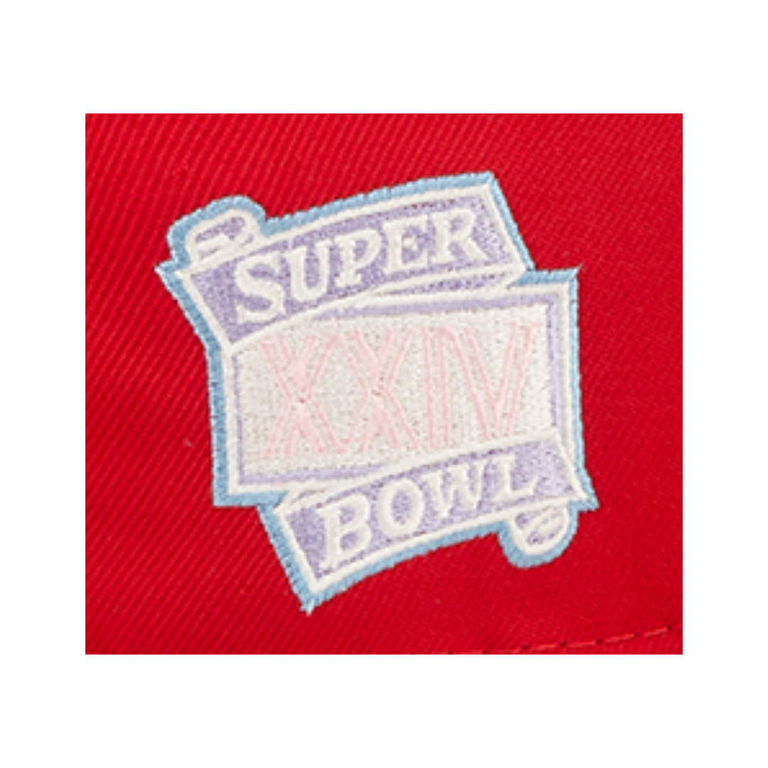 San Francisco 49ers Super Bowl XXIV Purple Pop Sweat 59FIFTY Fitted Hat
