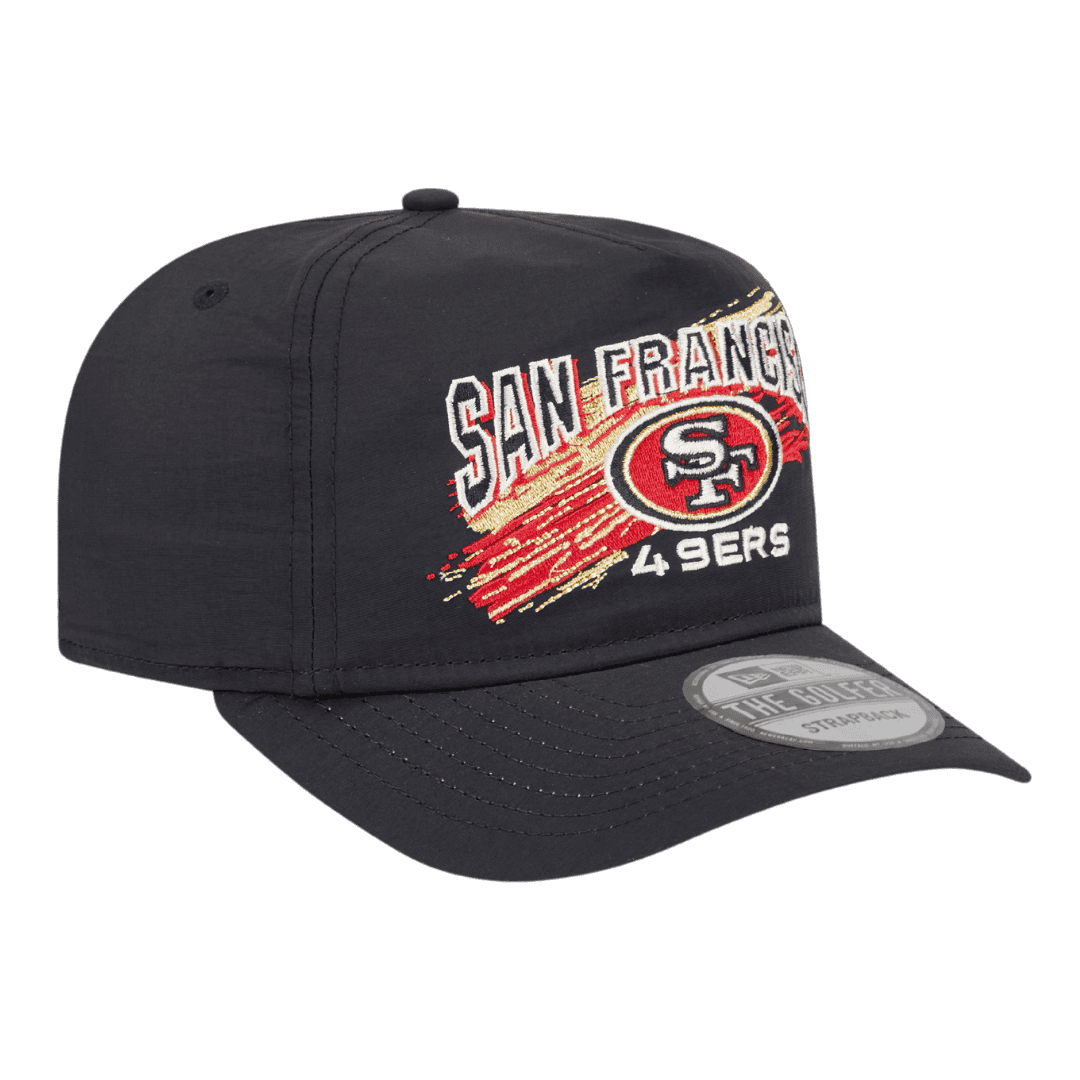 San Francisco 49ers Throwback Brush New Era Black Adjustable Hat