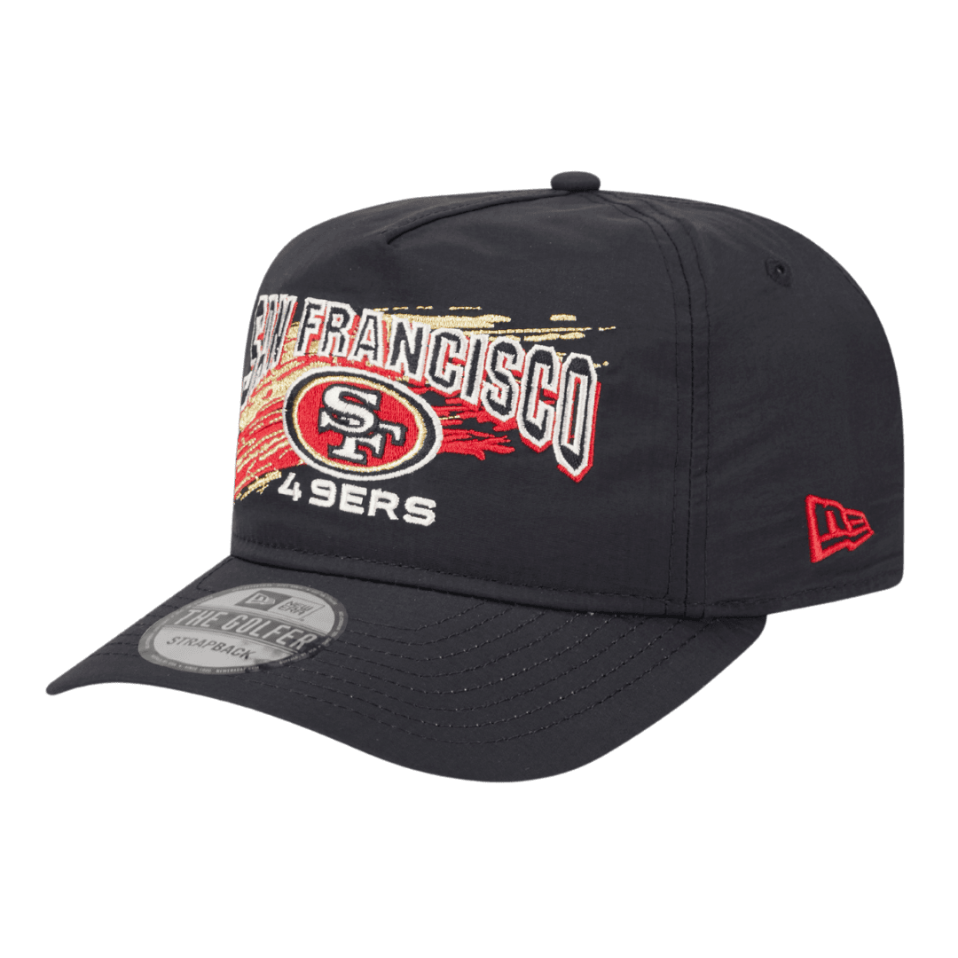 San Francisco 49ers Throwback Brush New Era Black Adjustable Hat