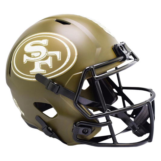 San Francisco 49ers Unsigned Riddell Full Size Speed Replica Salute to Service Football Helmet