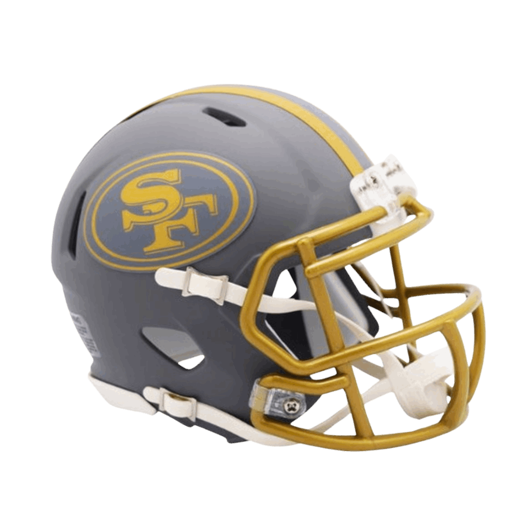 San Francisco 49ers Slate Speed Riddell Mini Football Helmet