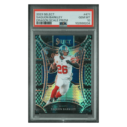 Saquon Barkley PSA 10 2023 Panini Select Dragon Scale Prizm Card #471