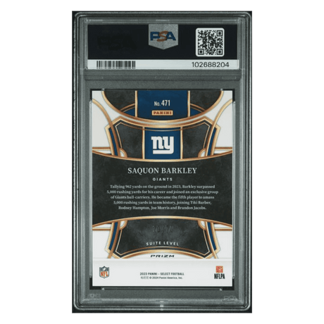 Saquon Barkley PSA 10 2023 Panini Select Dragon Scale Prizm Card #471
