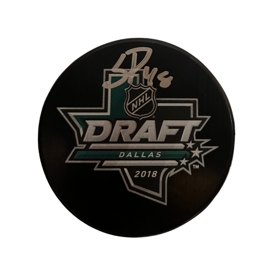 Scott Perunovich St Louis Blues Autographed 2018 NHL Draft Puck - Fan Cave COA