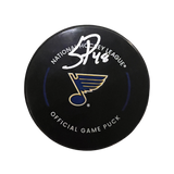 Scott Perunovich St Louis Blues Autographed 2022-23 Official Game Puck - Fan Cave COA