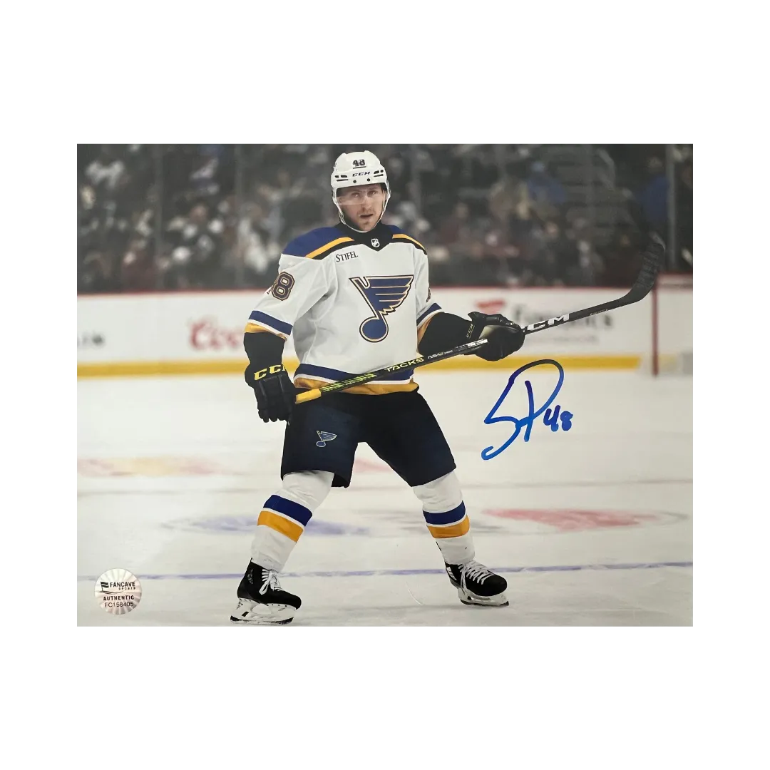 Scott Perunovich St Louis Blues Autographed 8x10 Photo - Fan Cave COA