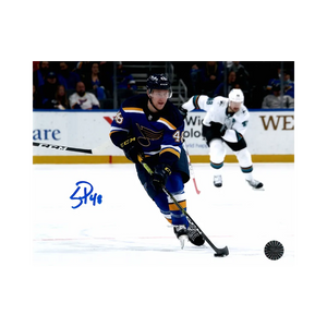 Scott Perunovich St Louis Blues Autographed Home Skating 8x10 Photo - Fan Cave COA
