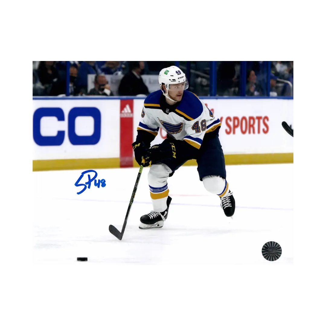 Scott Perunovich St Louis Blues Autographed Skating 8x10 Photo - Fan Cave COA