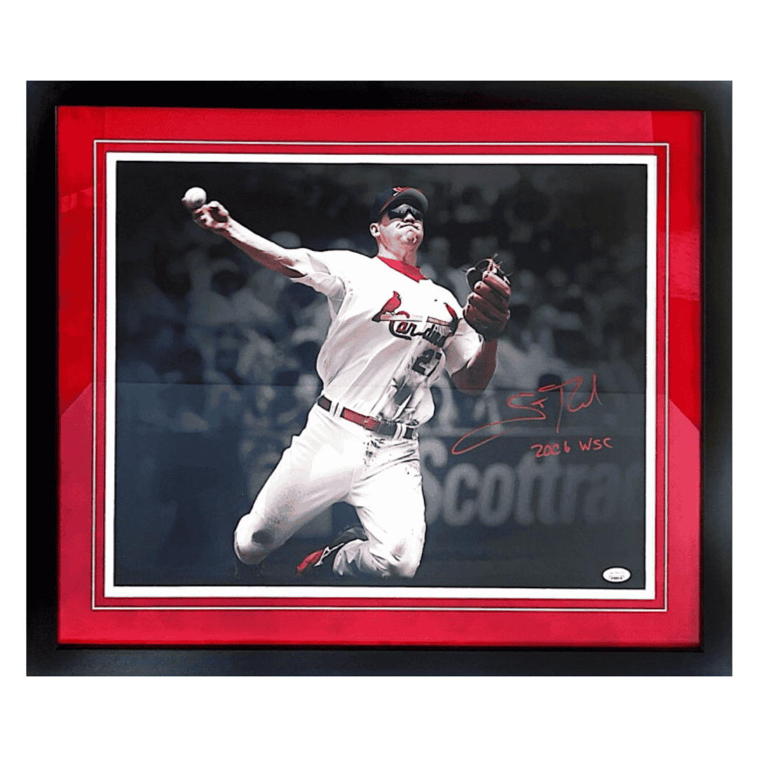 Scott Rolen St Louis Cardinals Autographed Framed 16x20 Spotlight Photo with Inscription - JSA COA