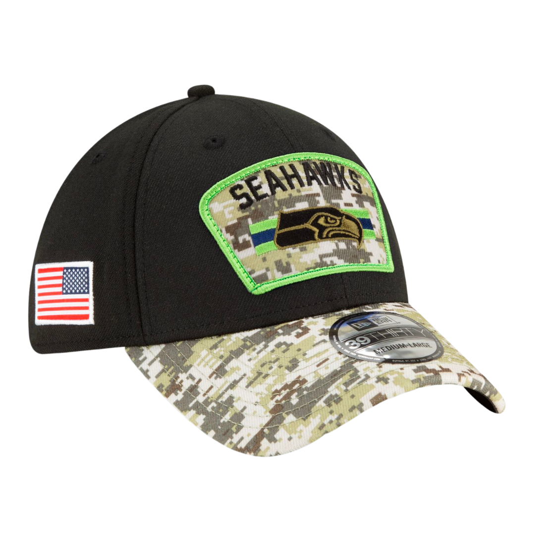Seattle Seahawks 2021 Salute to Service 39THIRTY Flex Hat