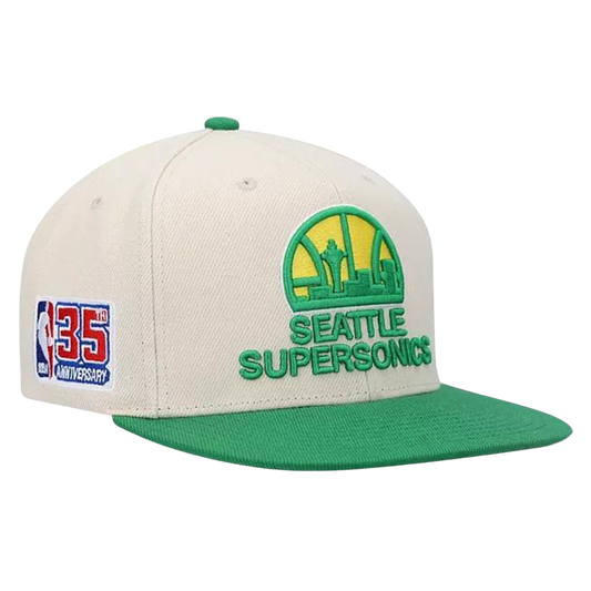 Seattle Supersonics Mitchell and Ness 35th Anniversary Side Patch Snapback Hat