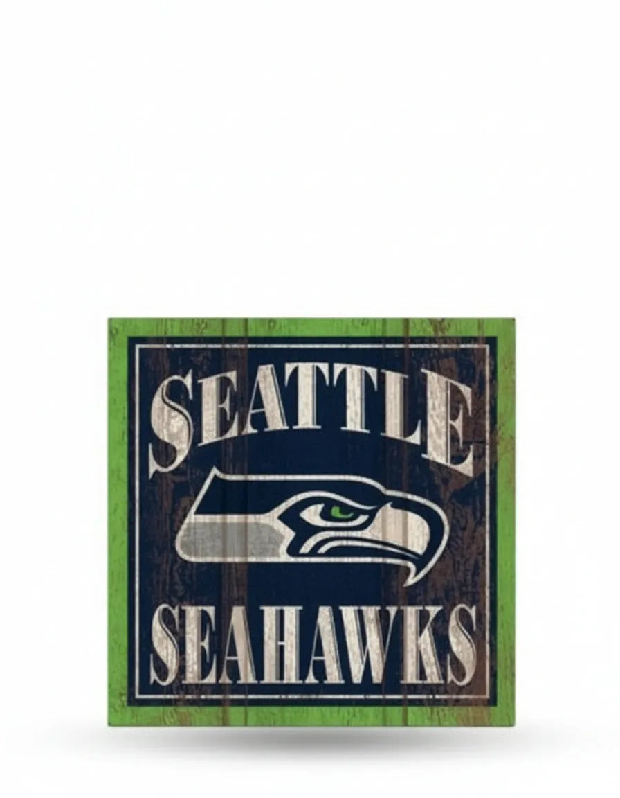 Seattle Seahawks Wooden Magnet 3" x 3"