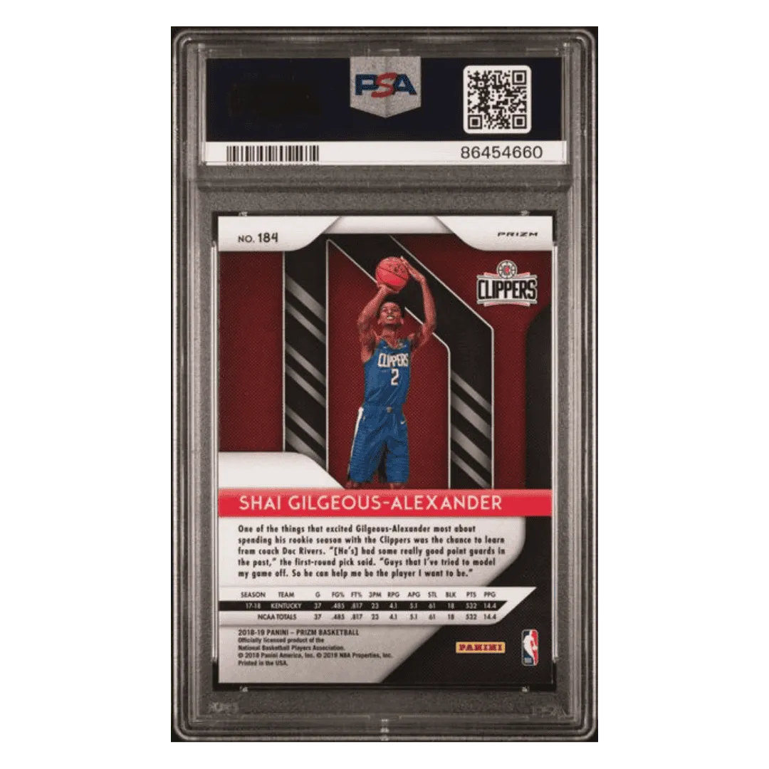 Shai Gilgeous-Alexander PSA 9 2018 Panini Prizm Hyper Card #184