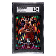 Shaquille O'Neal SGC 10 2023-24 Panini Donruss Optic Green Shock Prizm Card #17