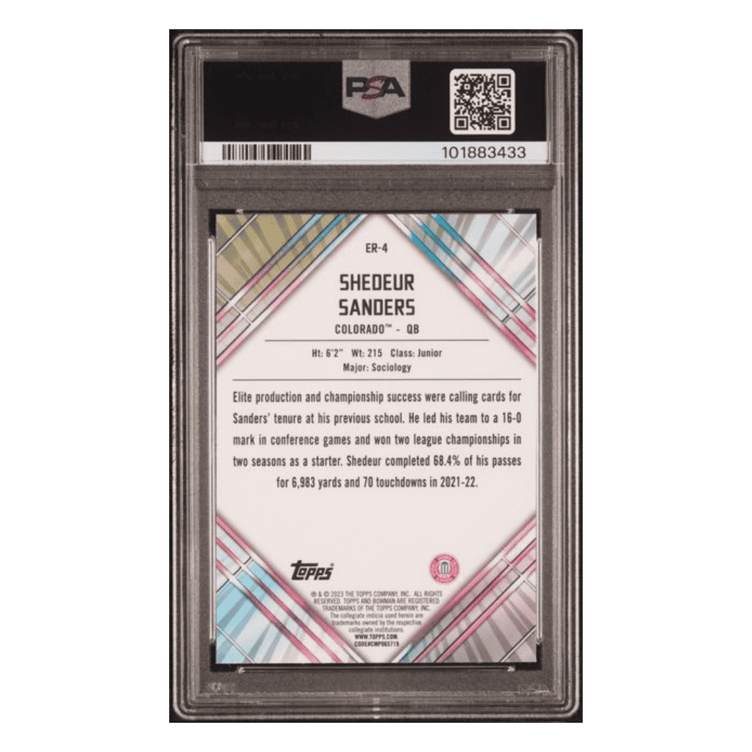 Shedeur Sanders PSA 10 2023 Topps Bowman University Chrome Unexpected Delights Early Risers Card #ER4