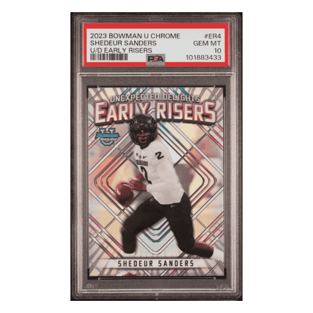 Shedeur Sanders PSA 10 2023 Topps Bowman University Chrome Unexpected Delights Early Risers Card #ER4