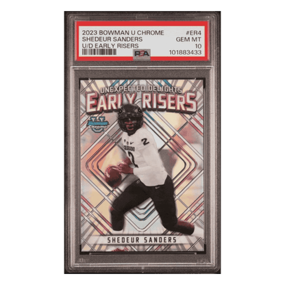 Shedeur Sanders PSA 10 2023 Topps Bowman University Chrome Unexpected Delights Early Risers Card #ER4