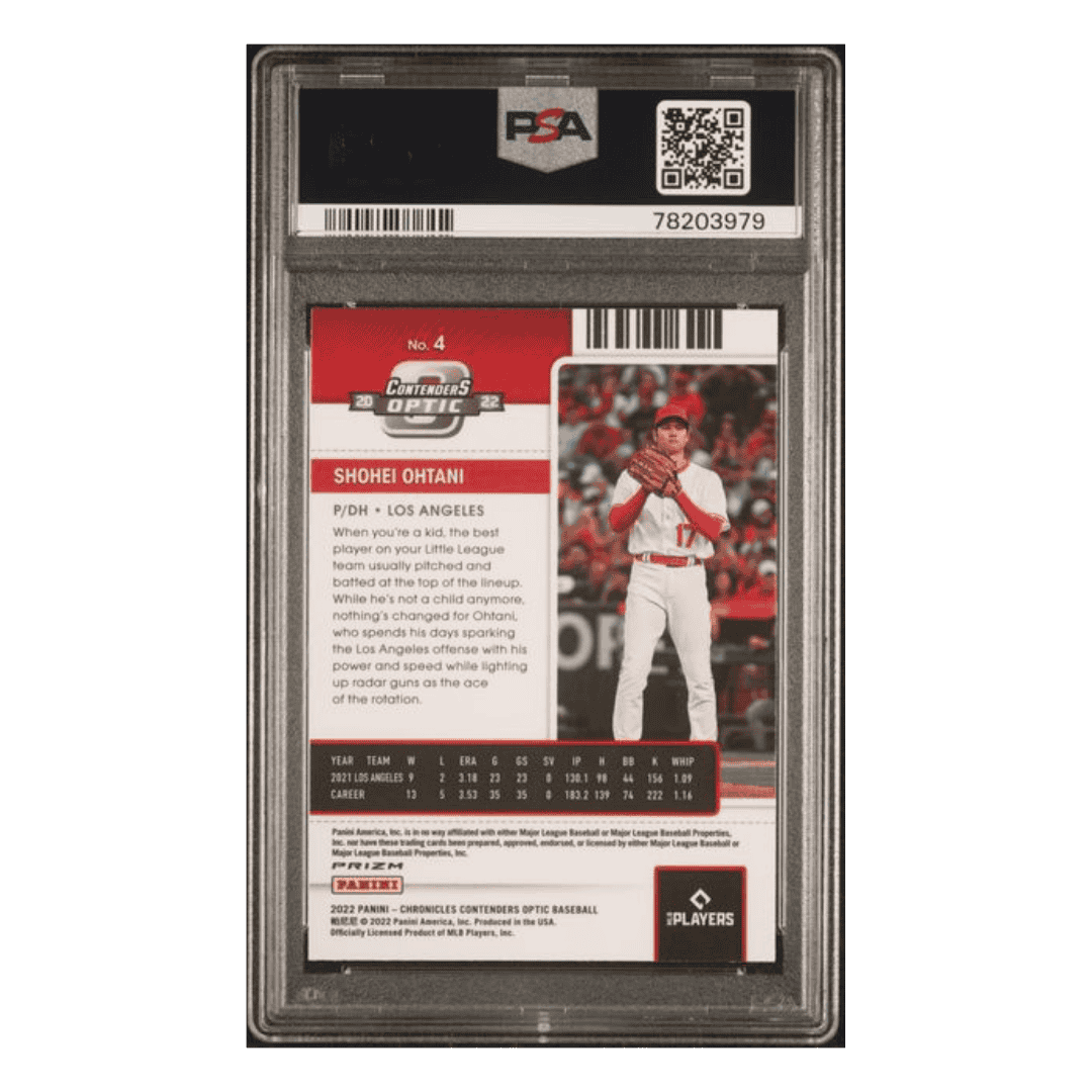 Shohei Ohtani PSA 10 2022 Panini Chronicles Contenders Optic Pink Pulsar Card #4