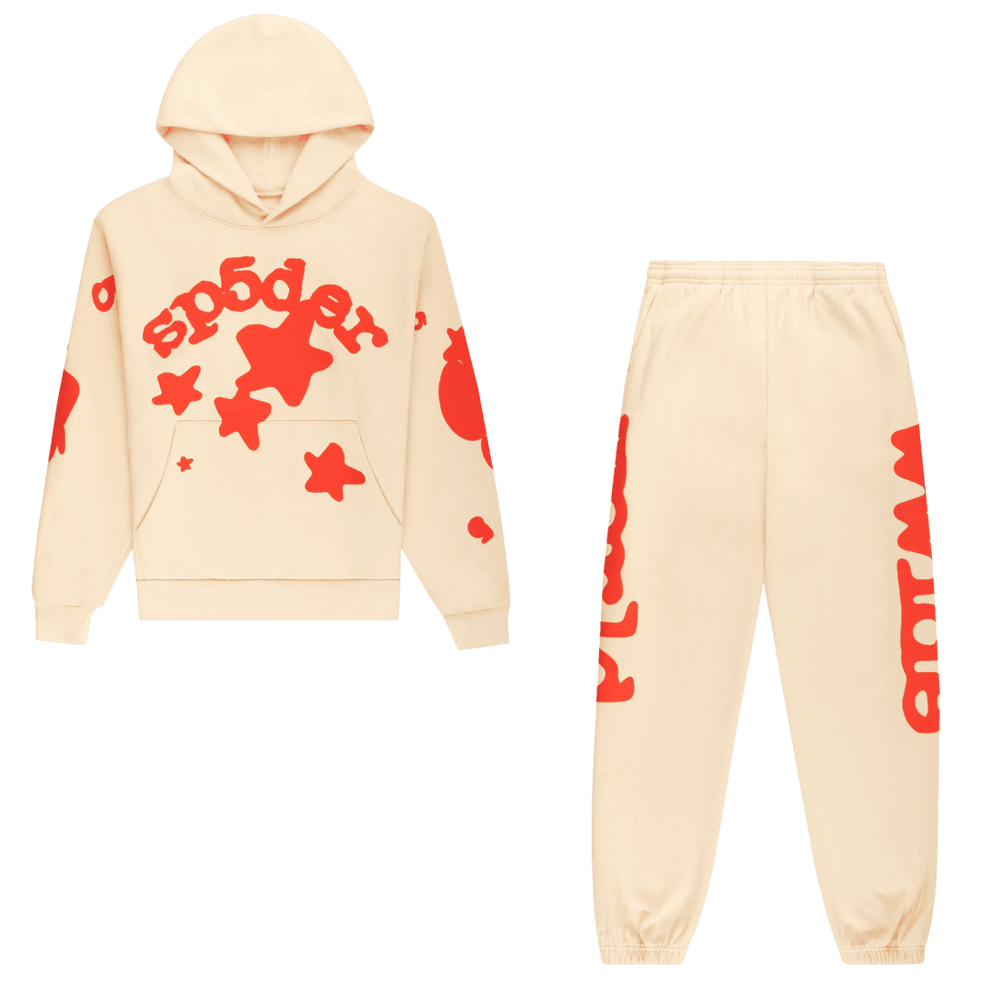 Sp5der Beluga Hoodie & Sweatpant Full Set- Cream