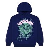 Sp5der OG Web Hoodie - Navy / Pink