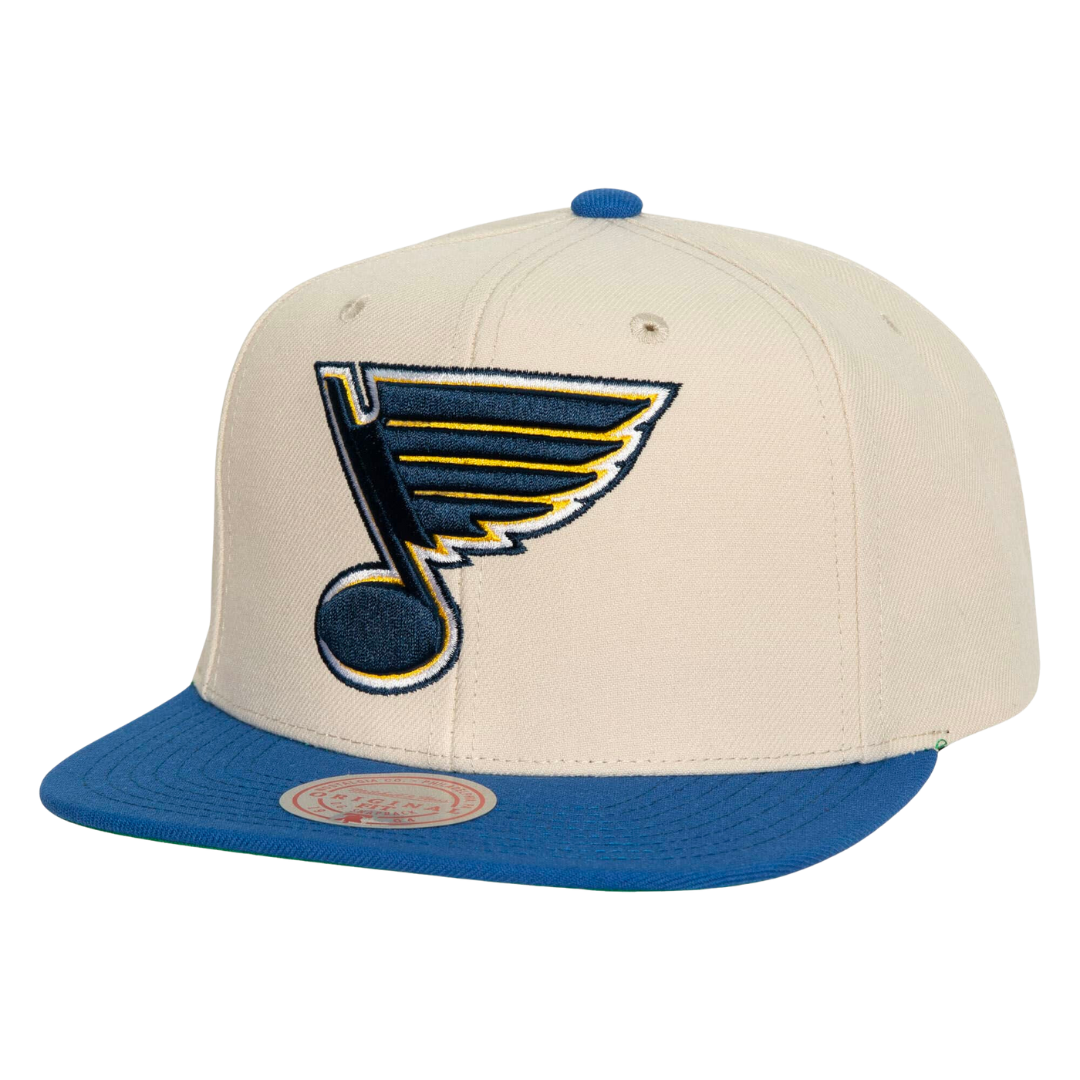 St Louis Blues Mitchell and Ness Vintage Off White Snapback Hat