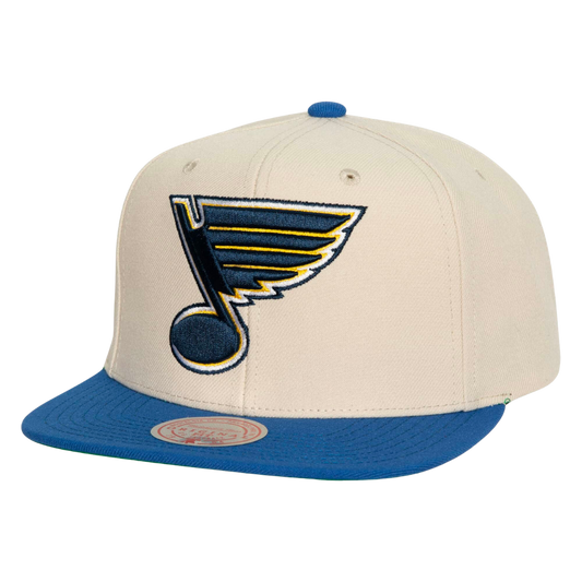 St Louis Blues Mitchell and Ness Vintage Off White Snapback Hat