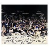 St Louis Blues Stanley Cup Champs On Ice Celebration Team Autographed 16x20 - 29 Autographs - Fan Cave & JSA COA (On Ice 29-4)