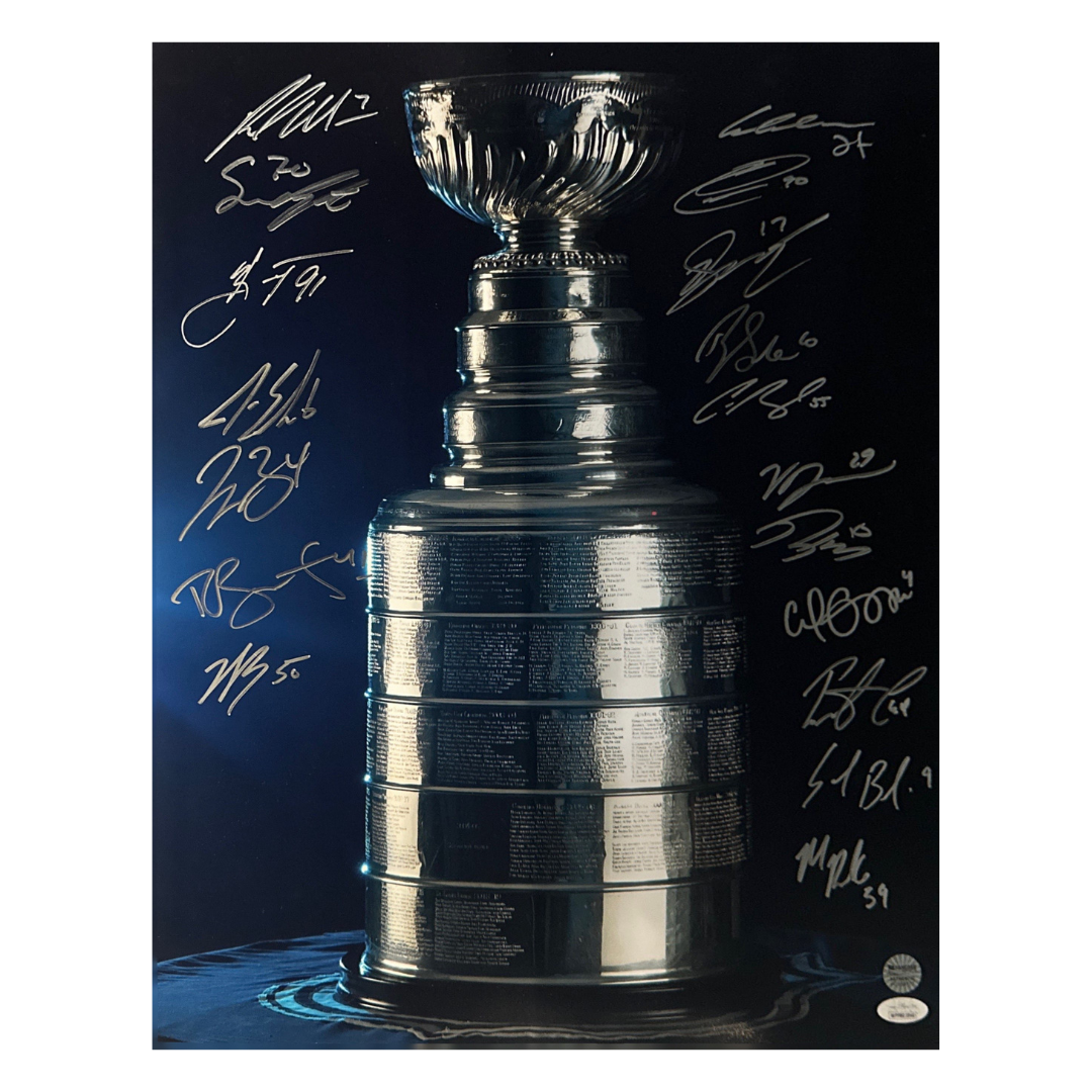 St Louis Blues Stanley Cup Team Autographed 16x20 - 18 Autographs - Fan Cave and JSA COA (SC-2)