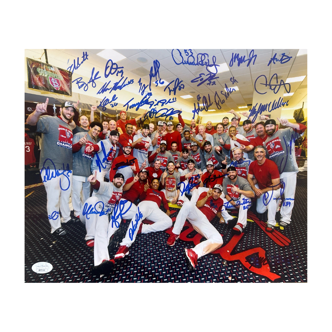 St Louis Cardinals 2011 World Series Champion Team Autographed 16x20 - 33 Autographs - JSA LOA (WS 12)