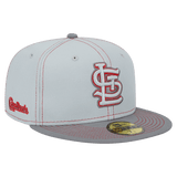 St Louis Cardinals STL Grey Pop New Era Light Grey/Dark Grey 59FIFTY Fitted Hat