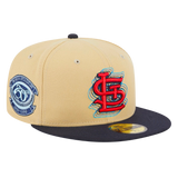 St Louis Cardinals STL Illusion New Era Tan/Navy 59FIFTY Fitted Hat