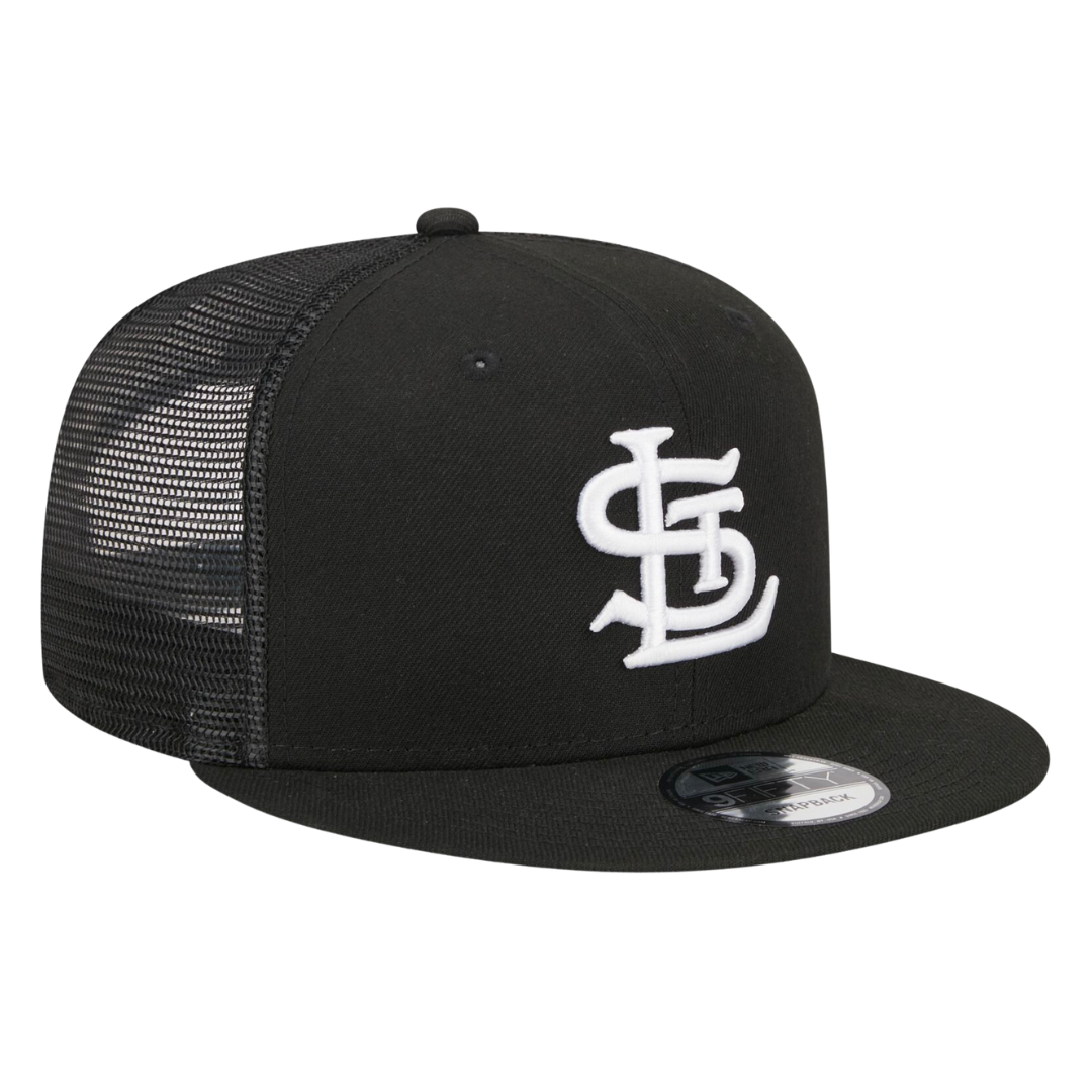 St Louis Cardinals Retro STL Trucker Meshback New Era Black 9FIFTY Adjustable Snapback Hat