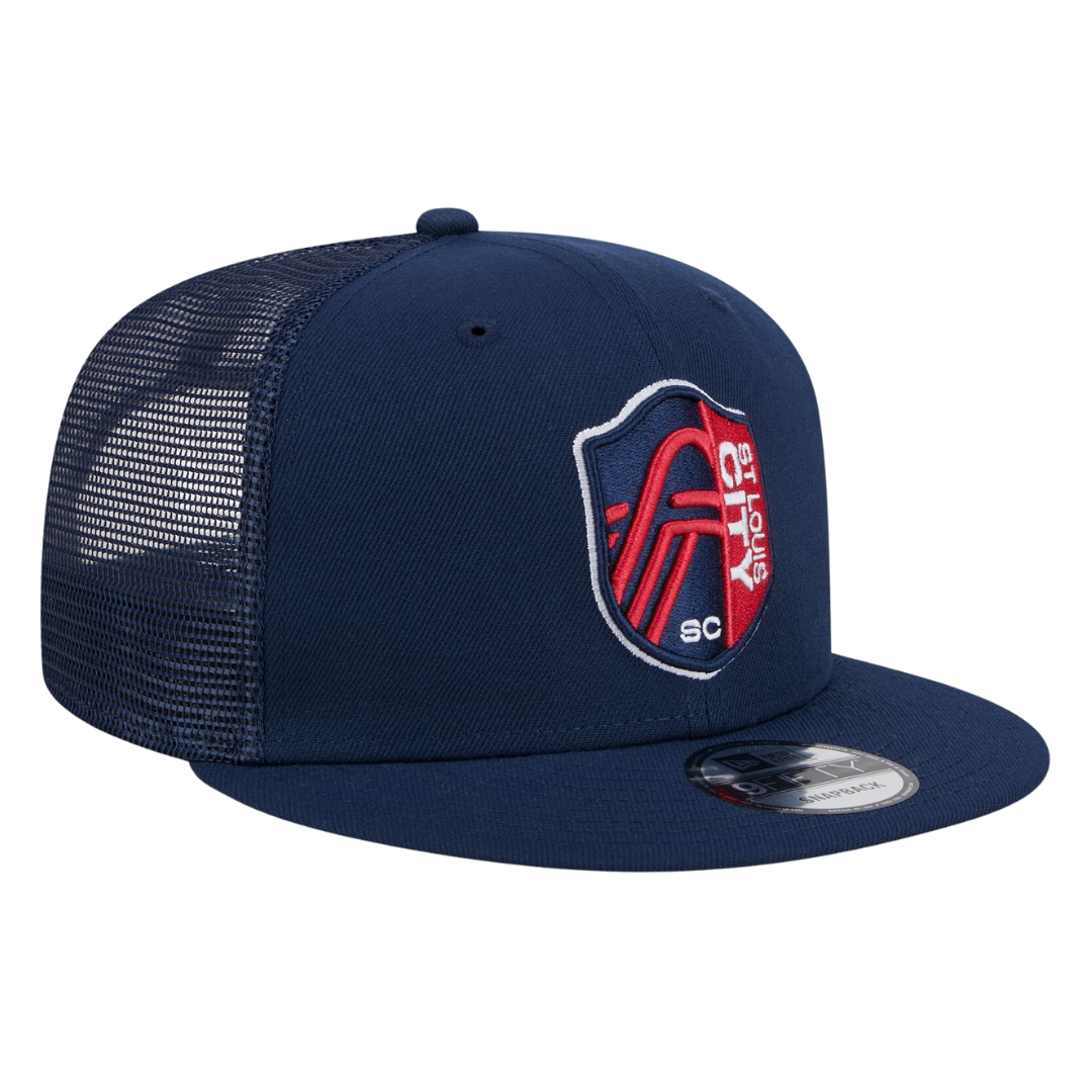St Louis City SC Trucker Meshback New Era Navy 9FIFTY Adjustable Snapback Hat