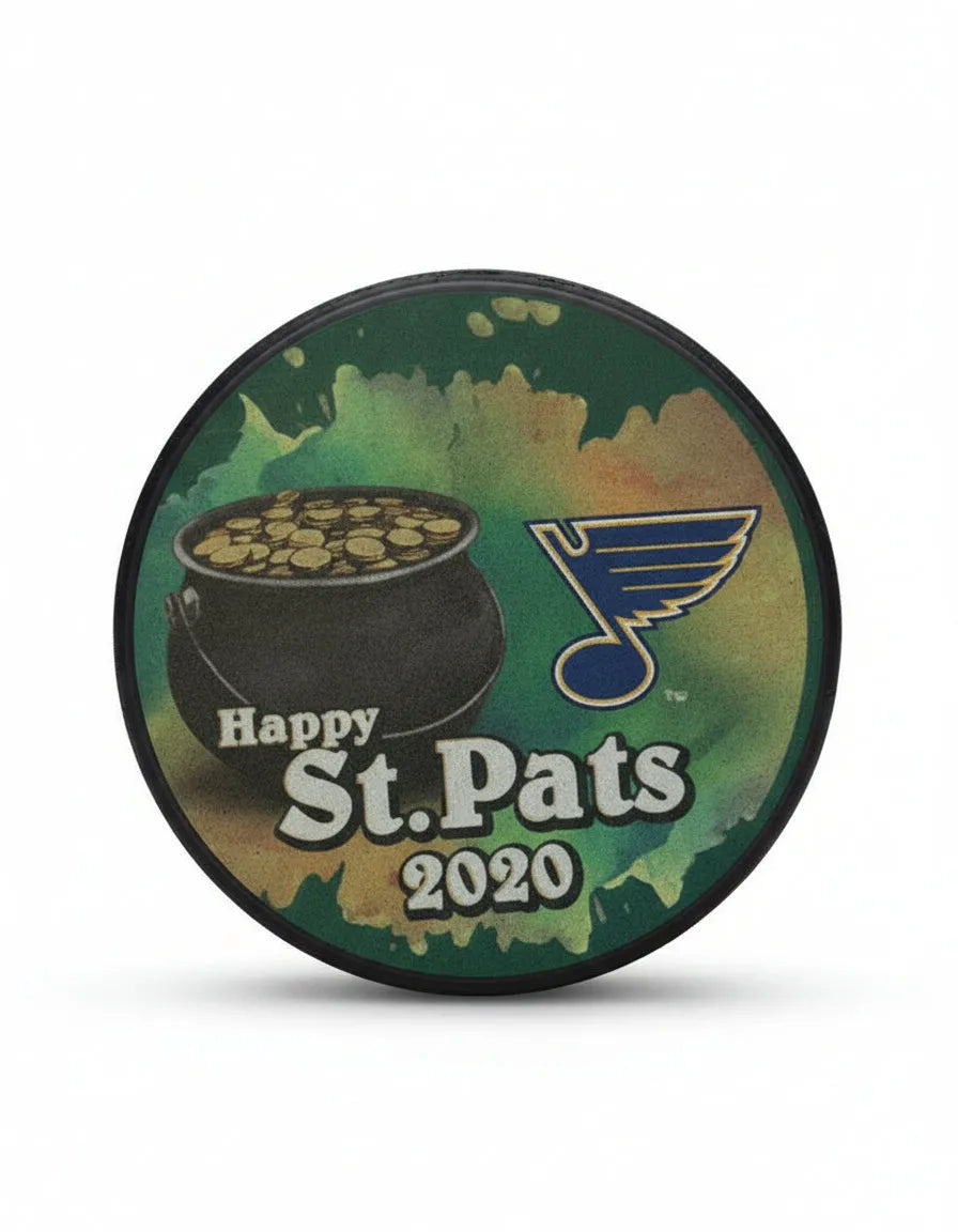 St Louis Blues 2020 St. Patricks Day Logo Puck