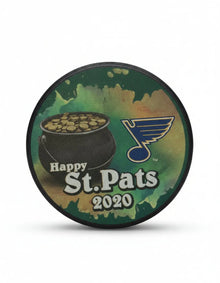 St Louis Blues 2020 St. Patricks Day Logo Puck