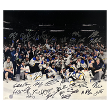 St Louis Blues Stanley Cup Champs On Ice Celebration Team Autographed 16x20 - 29 Autographs - Fan Cave & JSA COA (On Ice 29-4)