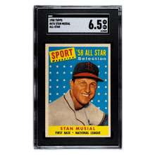 Stan Musial SGC 6.5 1958 Topps All Star Card #476