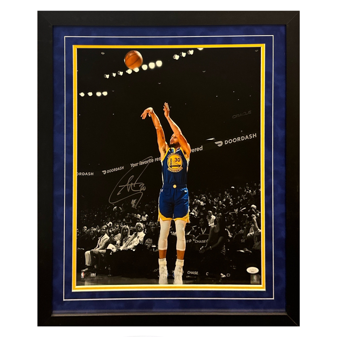 Steph Curry Golden State Warriors Autographed Framed 16x20 - JSA COA