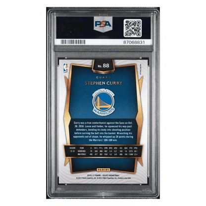 Steph Curry PSA 10 2016 Panini Select Tri Color Prizm Card #88