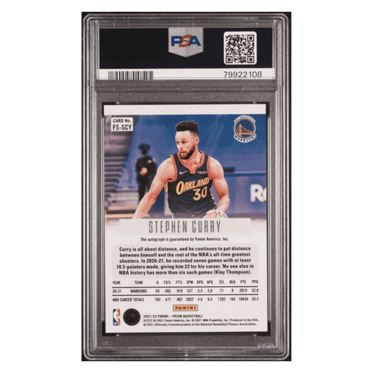 Steph Curry PSA 10 2021 Panini Prizm Flashback Signatures Card #FSSCY