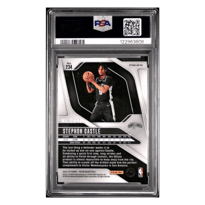 Stephon Castle PSA 9 2024 Panini Prizm Orange Fast Break Rookie RC #d/ 125 Card #234