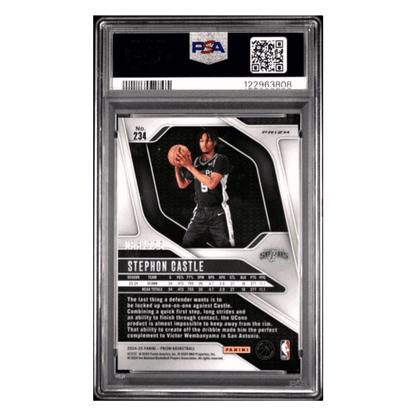 Stephon Castle PSA 9 2024 Panini Prizm Orange Fast Break Rookie RC #d/ 125 Card #234