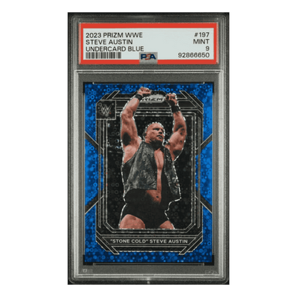 Steve Austin PSA 9 2023 Panini Prizm WWE Undercard Blue #D/35 Card #197