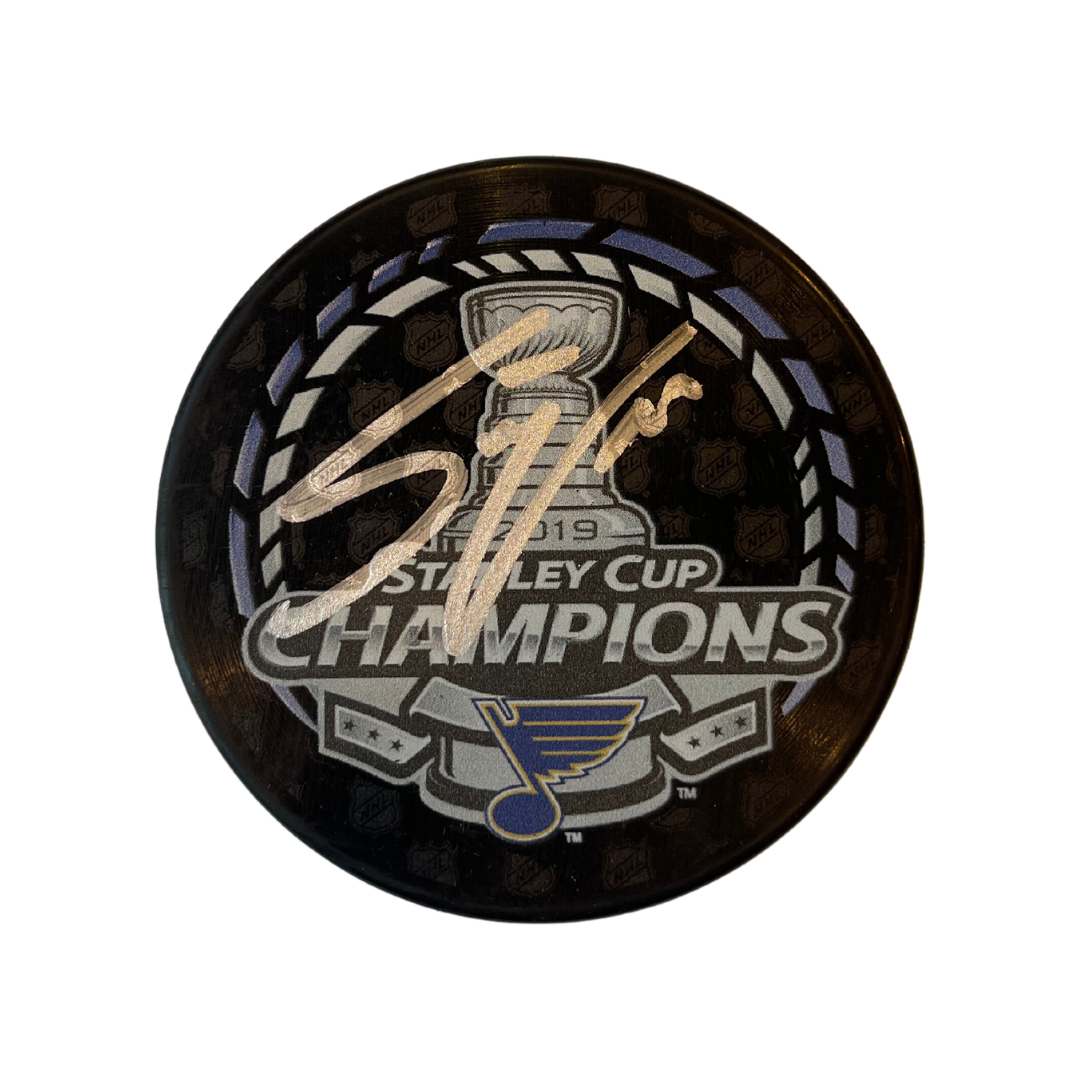 Steve Ott St Louis Blues Autographed 2019 Stanley Cup Champions Logo Puck - Fan Cave COA