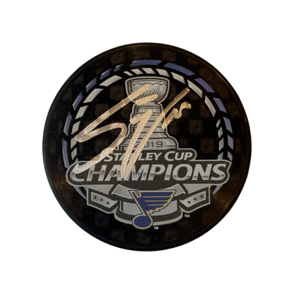 Steve Ott St Louis Blues Autographed 2019 Stanley Cup Champions Logo Puck - Fan Cave COA