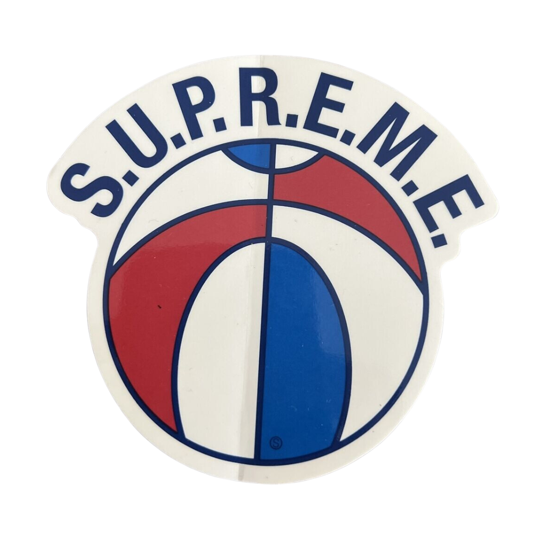 Supreme Red White Blue Basketball Sticker