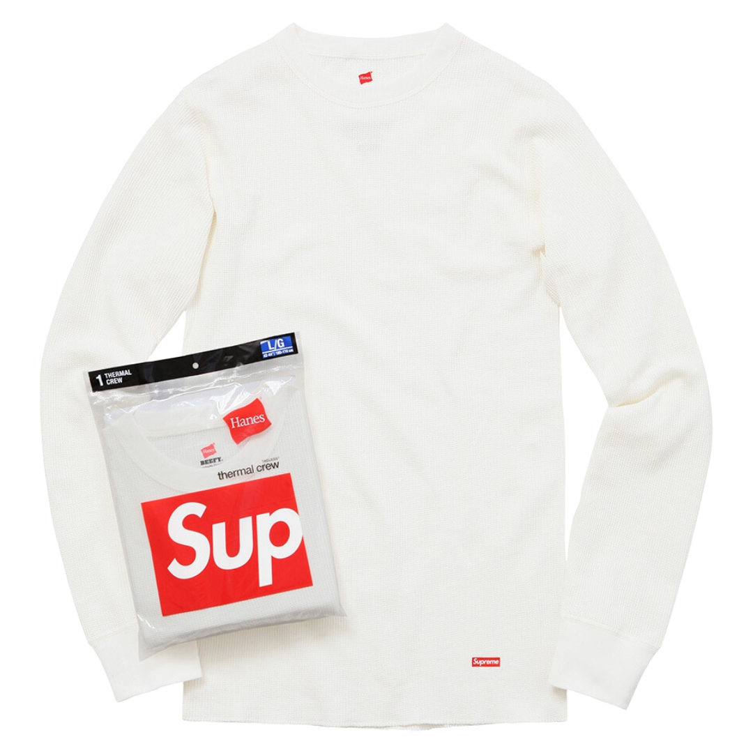 Supreme Hanes Thermal Crew (1 Pack) - White