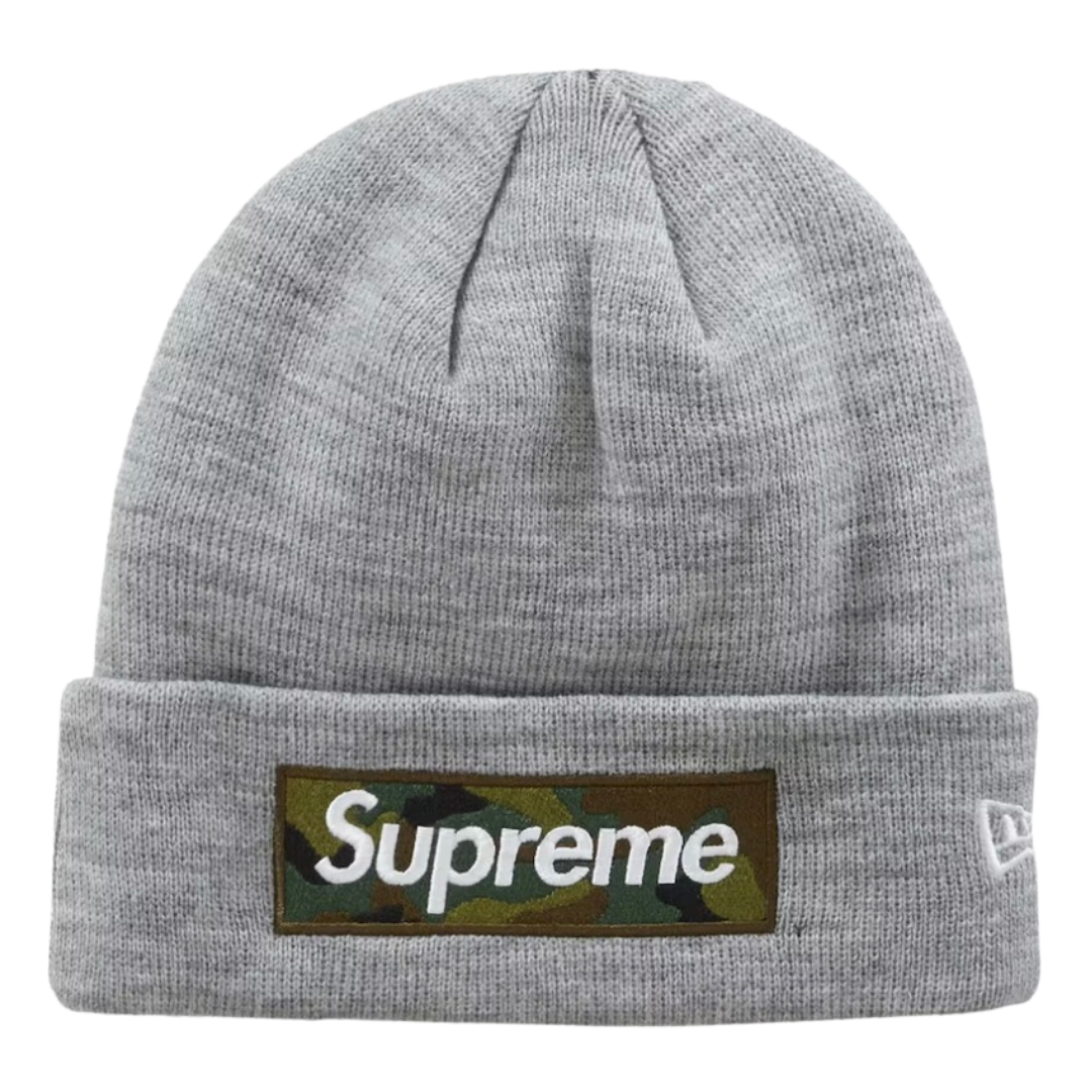 Supreme x New Era Box Logo Beanie - Heather Grey