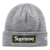 Supreme x New Era Box Logo Beanie - Heather Grey