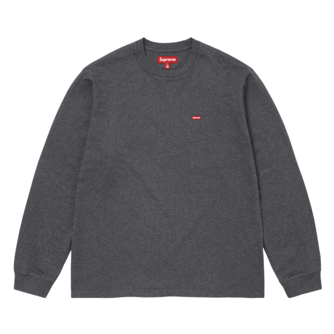 Supreme Small Box Logo Long Sleeve Tee - Charcoal